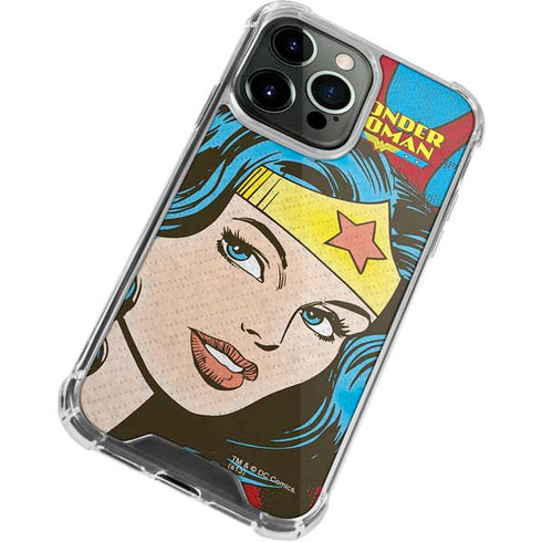 DC Comics Wonder Woman Vintage Profile iPhone 14 Pro Clear Case